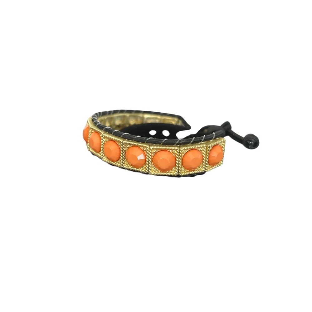Cara Cara Gold and Orange Bracelet with Intricate Detailing